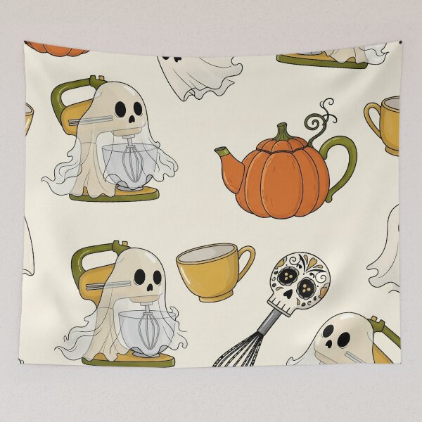 Item preview, Spooky Vintage Kitchen Seamless Pattern designed and sold by StickyGuys.