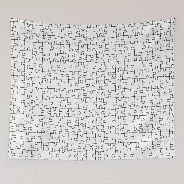 Item preview,  Jigsaw puzzle black outline on white background designed and sold by ReflectedCrafts.