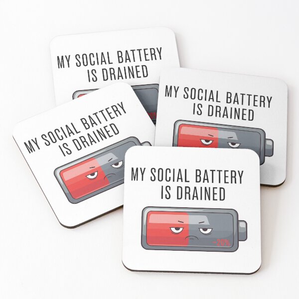 Item preview, "My Social Battery is Drained" Grumpy Office Worker Humor designed and sold by StickyGuys.