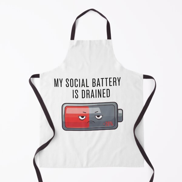 Item preview, "My Social Battery is Drained" Grumpy Office Worker Humor designed and sold by StickyGuys.
