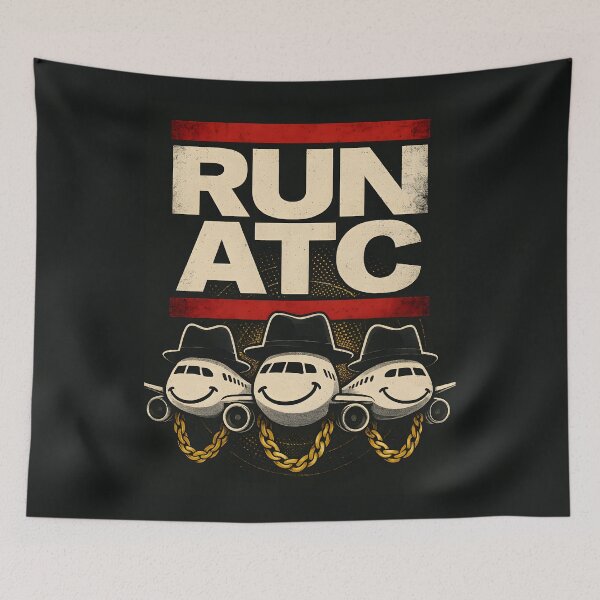 Item preview, RUN ATC – Vintage Hip-Hop Aviation Graphic Tee designed and sold by ATC HERO.