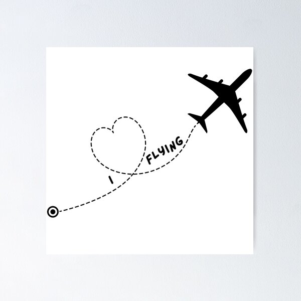 Item preview, I Love Flyin – Minimalist Airplane Heart Trail Design designed and sold by Aviator’s Gallery.
