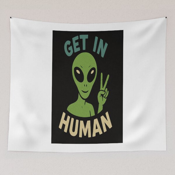Item preview, Funny ailen retro peace image  designed and sold by Gazmerch.