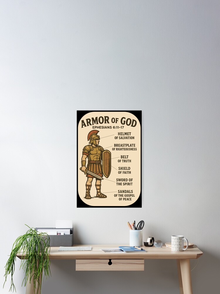 "Armor of God – Ephesians 6:11-17" Christian Soldier Poster