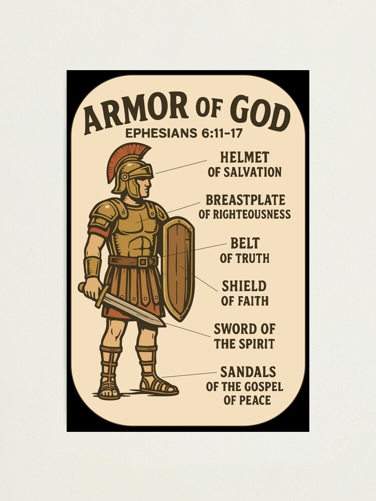 "Armor of God – Ephesians 6:11-17" Christian Soldier Poster
