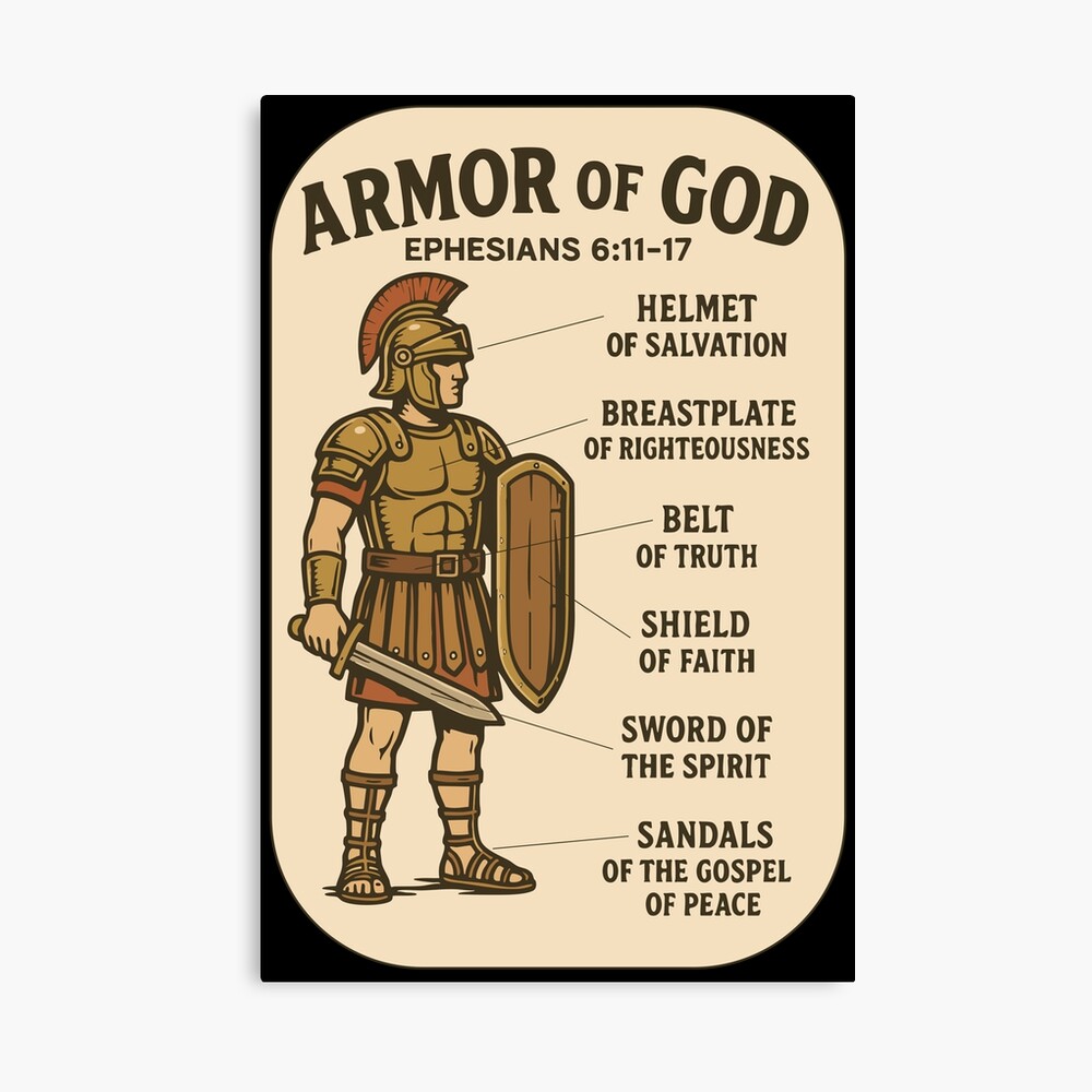 "Armor of God – Ephesians 6:11-17" Christian Soldier Poster