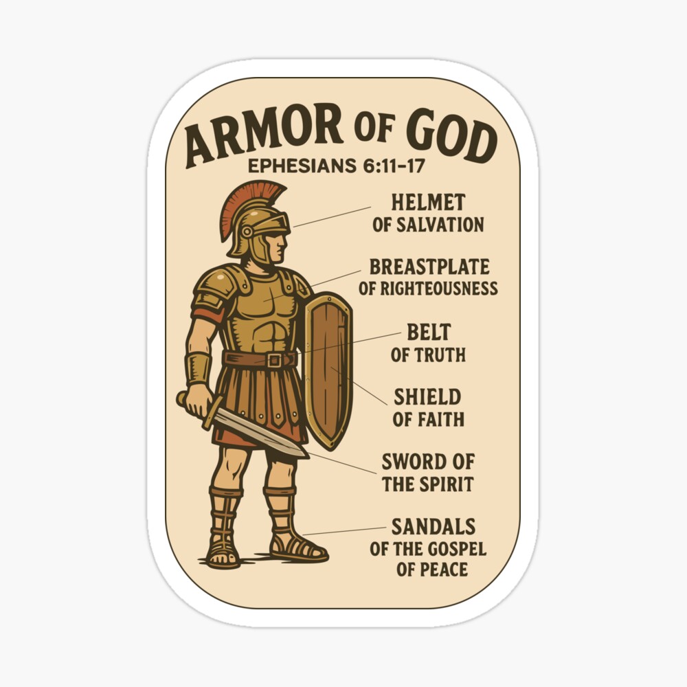 "Armor of God – Ephesians 6:11-17" Christian Soldier Poster