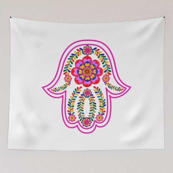 Item preview,  PinkFlower Stitch Hamsa Hand  designed and sold by hamsasoul.