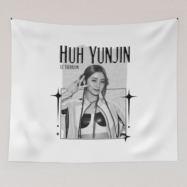Item preview, Le Sseraf1m Huh Yunjin Kpop Girl Group Monochrome Black and White Classic Design Collage  designed and sold by HELL0WBELLO.
