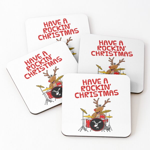 Item preview, Have A Rockin' Christmas Reindeer Playing Drums designed and sold by doodlerob.