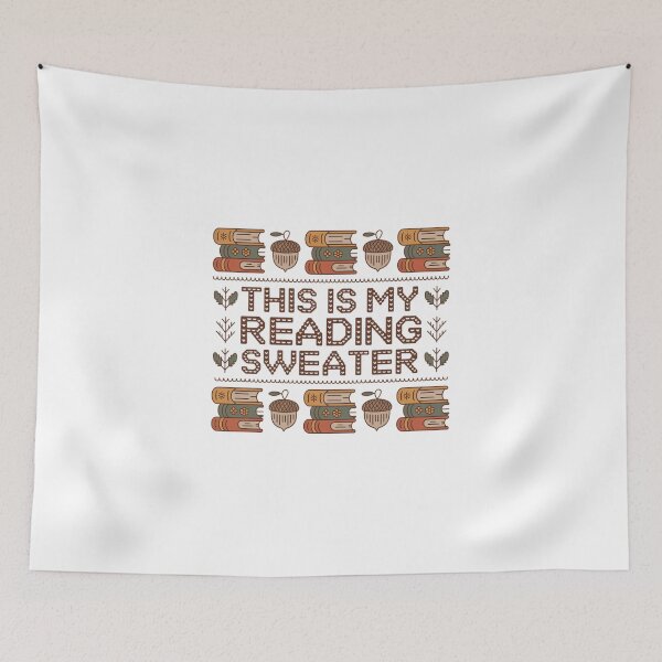 Item preview, This Is My Reading Sweater Vintage Pattern Books and Tea designed and sold by MagicWander.