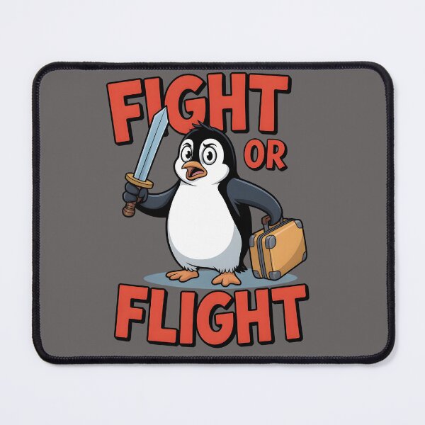 Item preview, Fight Or Flight Meme Penguin T-shirt designed and sold by Moneli-Vittora.