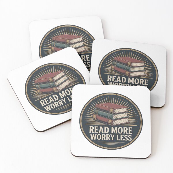 Item preview, Read More Worry Less Retro Book Badge designed and sold by MagicWander.