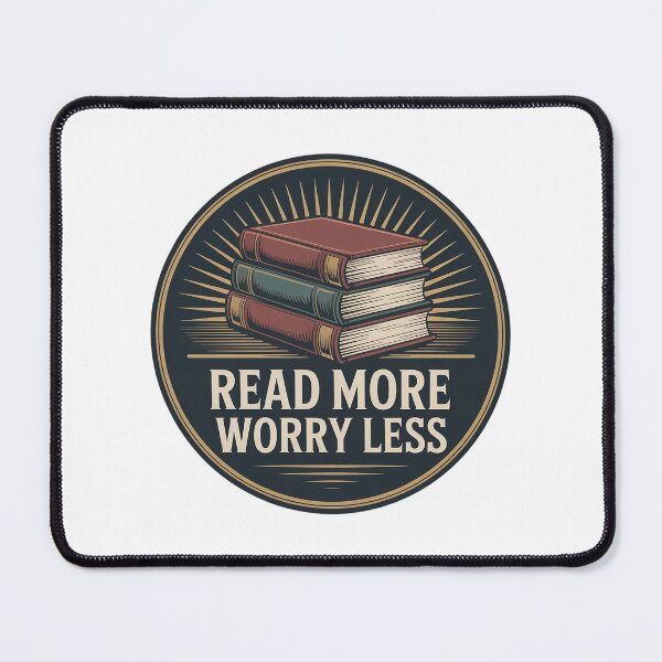 Item preview, Read More Worry Less Retro Book Badge designed and sold by MagicWander.