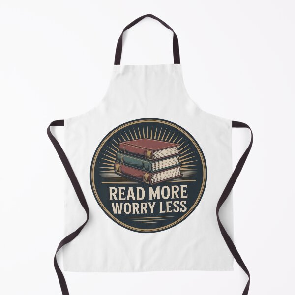 Item preview, Read More Worry Less Retro Book Badge designed and sold by MagicWander.