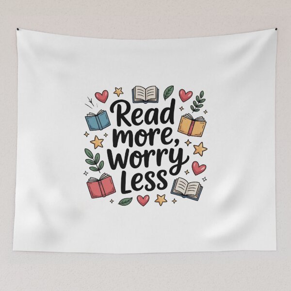 Item preview, Read More Worry Less Doodle Book Lover designed and sold by MagicWander.