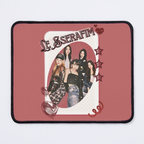 Item preview, Le Sseraf1m Kpop Girl Group Card Red Aesthetic Collage Design designed and sold by AJUNICE STUDIO.