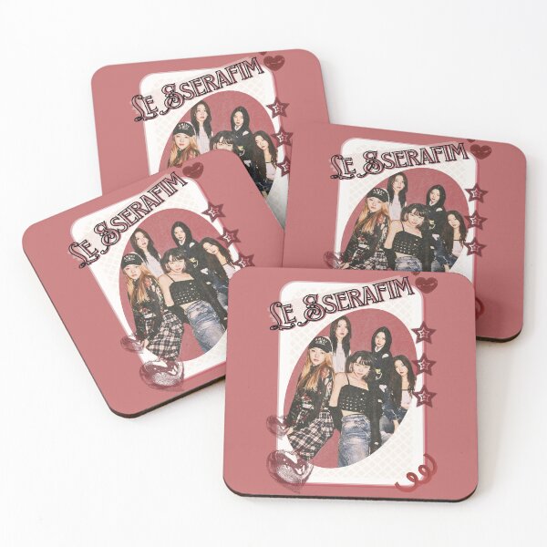 Item preview, Le Sseraf1m Kpop Girl Group Card Red Aesthetic Collage Design designed and sold by AJUNICE STUDIO.
