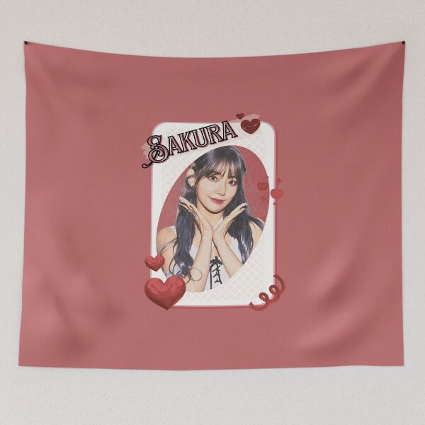Item preview, Le Sseraf1m Sakura Kpop Girl Group Card Red Aesthetic Collage Design designed and sold by AJUNICE STUDIO.