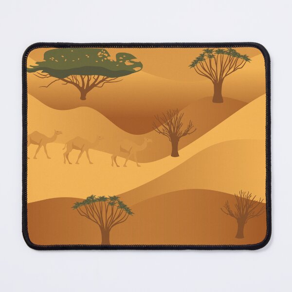 Item preview, Desert landscape, dunes, trees, camel caravan designed and sold by ReflectedCrafts.