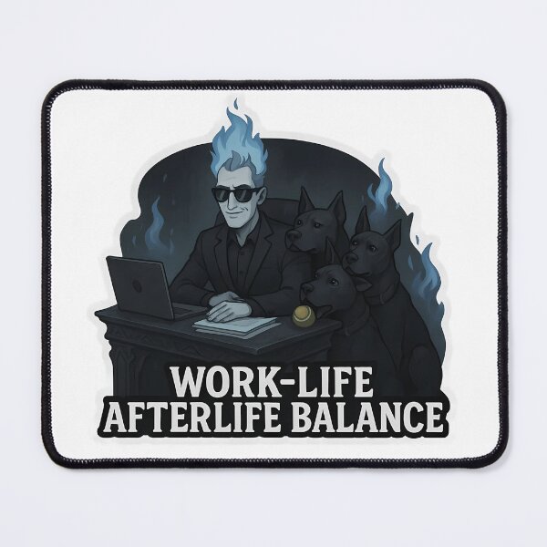 Item preview, Work-Life Afterlife Balance - Hades Humor designed and sold by Cheerioza.
