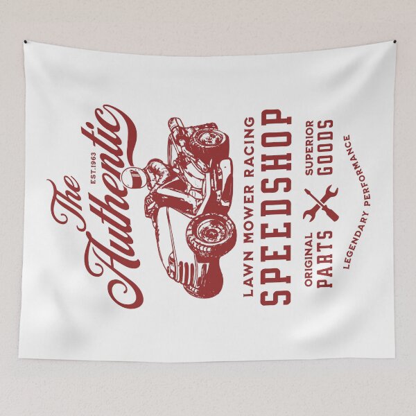 Item preview, Lawnmower Racing - Authentic Speed Shop - Red - Lawn Mower Racing designed and sold by RaceDayRags.