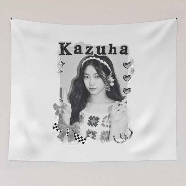 Item preview, Le Sseraf1m Kazuha Kpop Girl Group Black and White Collage Design designed and sold by AJUNICE STUDIO.