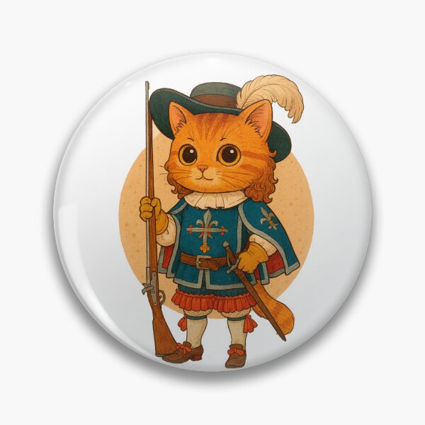 Item preview, Cute Musketeer Cat – Adorable Feline Warrior in Historical Costume designed and sold by Qopta.