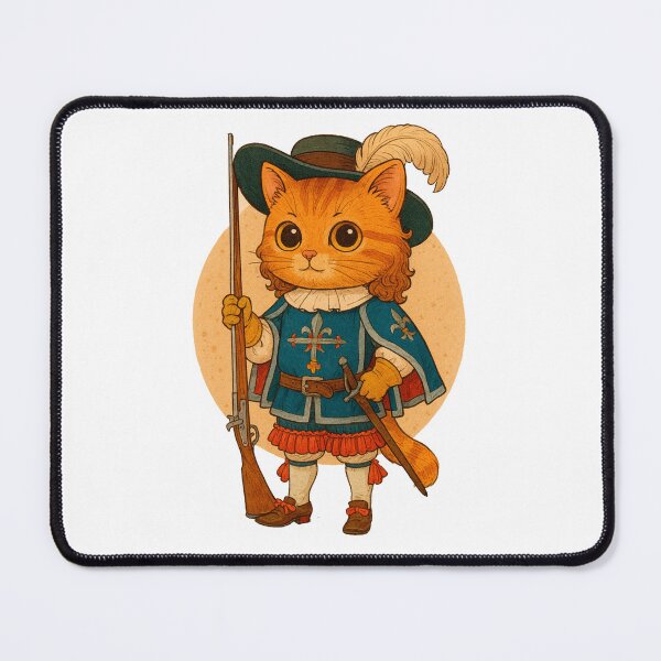 Item preview, Cute Musketeer Cat – Adorable Feline Warrior in Historical Costume designed and sold by Qopta.