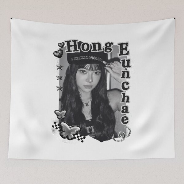 Item preview, Le Sseraf1m Hong Eunchae Kpop Girl Group Black and White Collage Design designed and sold by AJUNICE STUDIO.