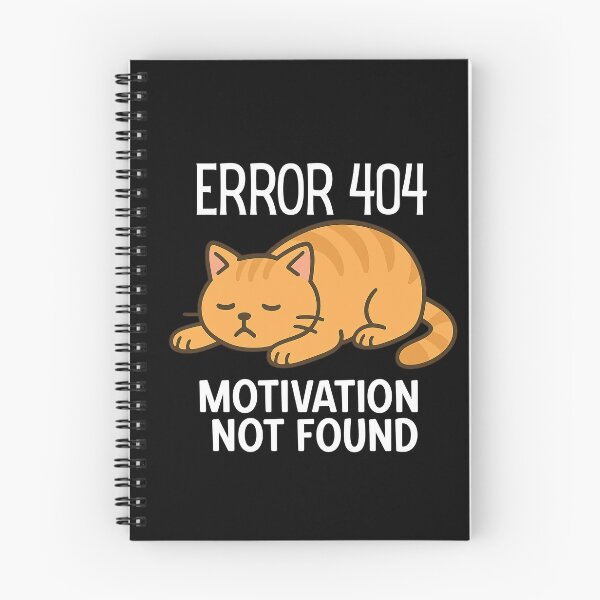 Item preview, Error 404: Motivation Not Found - Lazy Cat Meme designed and sold by AmeliaKrysiak.