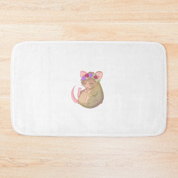 Item preview, Kawaii Sleepy Brown Rat With Flower Crown designed and sold by casserolestan.