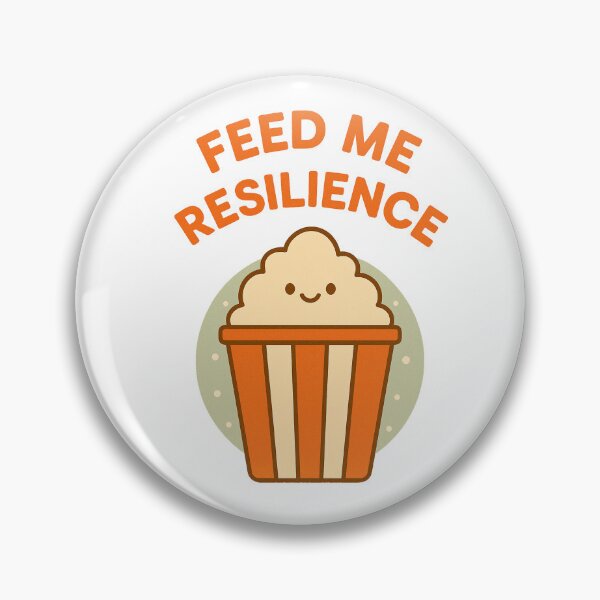 Item preview, Feed Me Resilience – Cute Retro Popcorn Illustration | Funny Minimalist Snack Design designed and sold by Qopta.