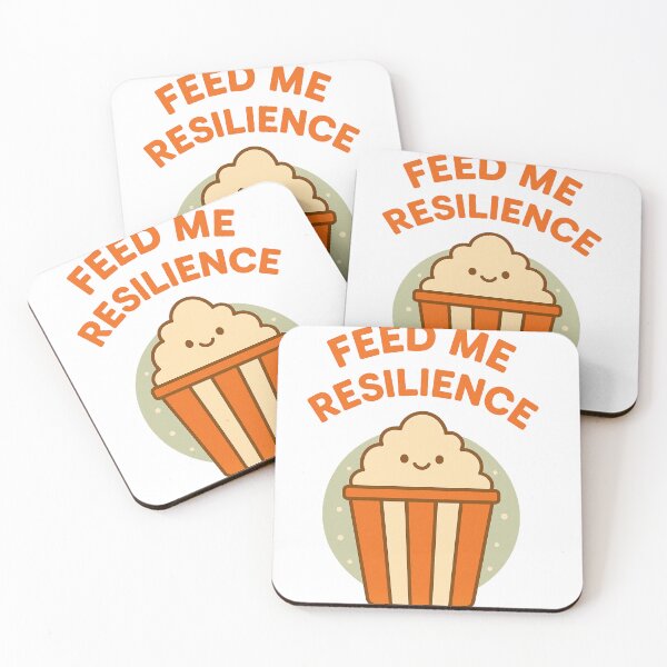 Item preview, Feed Me Resilience – Cute Retro Popcorn Illustration | Funny Minimalist Snack Design designed and sold by Qopta.