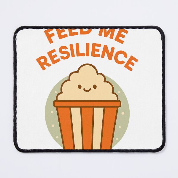 Item preview, Feed Me Resilience – Cute Retro Popcorn Illustration | Funny Minimalist Snack Design designed and sold by Qopta.