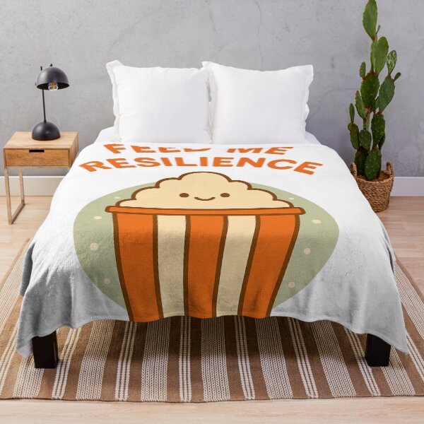 Item preview, Feed Me Resilience – Cute Retro Popcorn Illustration | Funny Minimalist Snack Design designed and sold by Qopta.
