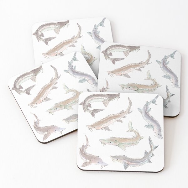 Item preview, Watercolor white sturgeon designed and sold by chaoticcaprisun.
