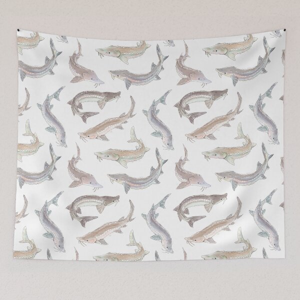 Item preview, Watercolor white sturgeon designed and sold by chaoticcaprisun.