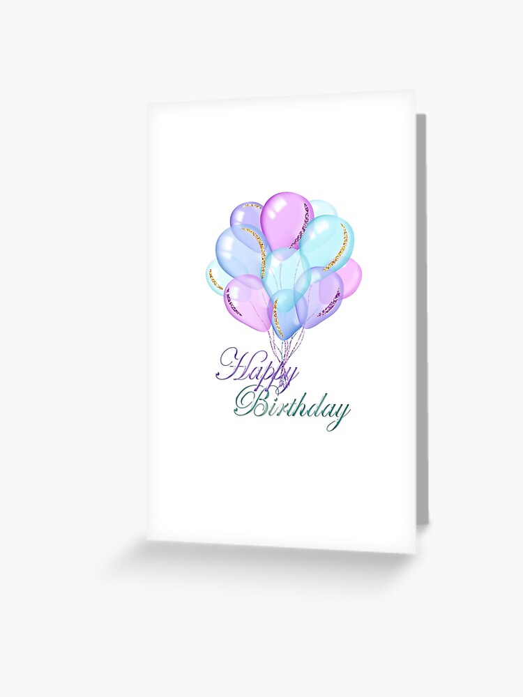 Glitter Balloons Card, Happy Birthday Balloons Card