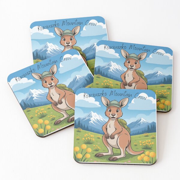Item preview, Kangaroo Hiking Kosciuszko Mountain Crew Australia Wildlife Carton designed and sold by DesignLab13.
