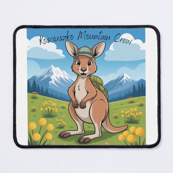 Item preview, Kangaroo Hiking Kosciuszko Mountain Crew Australia Wildlife Carton designed and sold by DesignLab13.