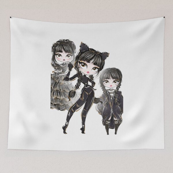 Item preview, Wednesday Addams Gold Goth Glamour Trio designed and sold by lojadpop.