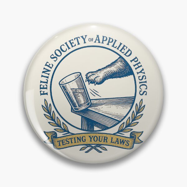 Item preview,  Feline Society of Applied Physics Funny Cat Logo Sticker designed and sold by catastrocat.