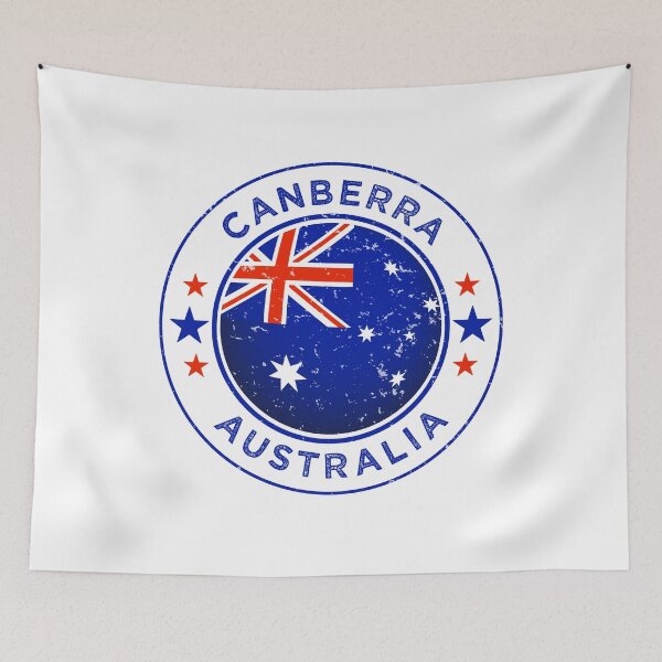 Item preview, Canberra Australia Badge – Vintage Flag Emblem Design designed and sold by ArtByKatti.