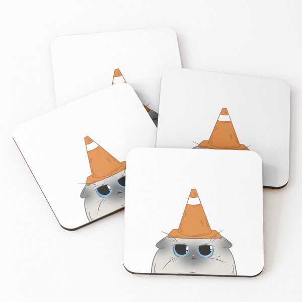 Item preview, Cat with traffic cone hat designed and sold by vintagejudy.