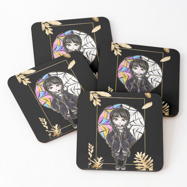 Item preview, Cute Wednesday Addams Gold Stained Glass Art designed and sold by lojadpop.