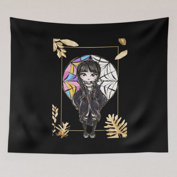 Item preview, Cute Wednesday Addams Gold Stained Glass Art designed and sold by lojadpop.
