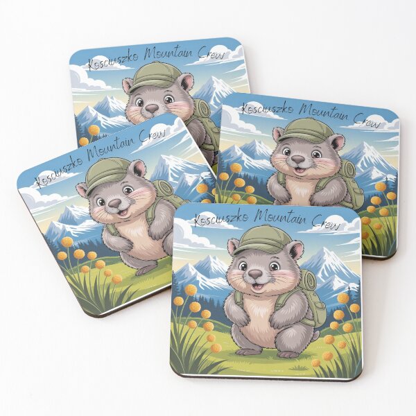Item preview, Wombat Hiking Kosciuszko Mountain Crew Australia Wildlife Carton designed and sold by DesignLab13.
