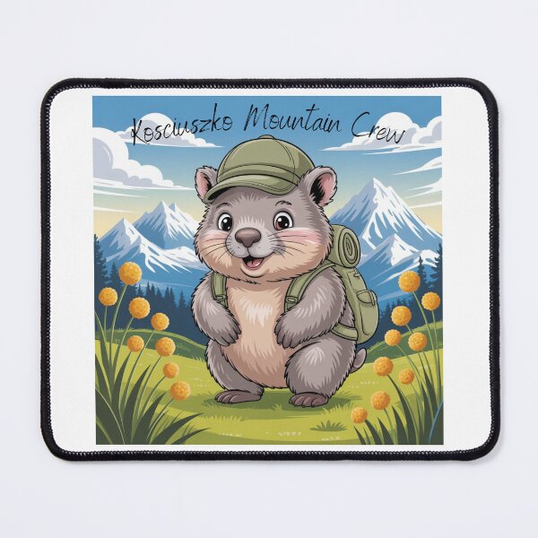 Item preview, Wombat Hiking Kosciuszko Mountain Crew Australia Wildlife Carton designed and sold by DesignLab13.