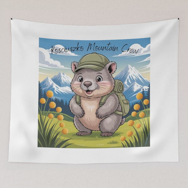 Item preview, Wombat Hiking Kosciuszko Mountain Crew Australia Wildlife Carton designed and sold by DesignLab13.